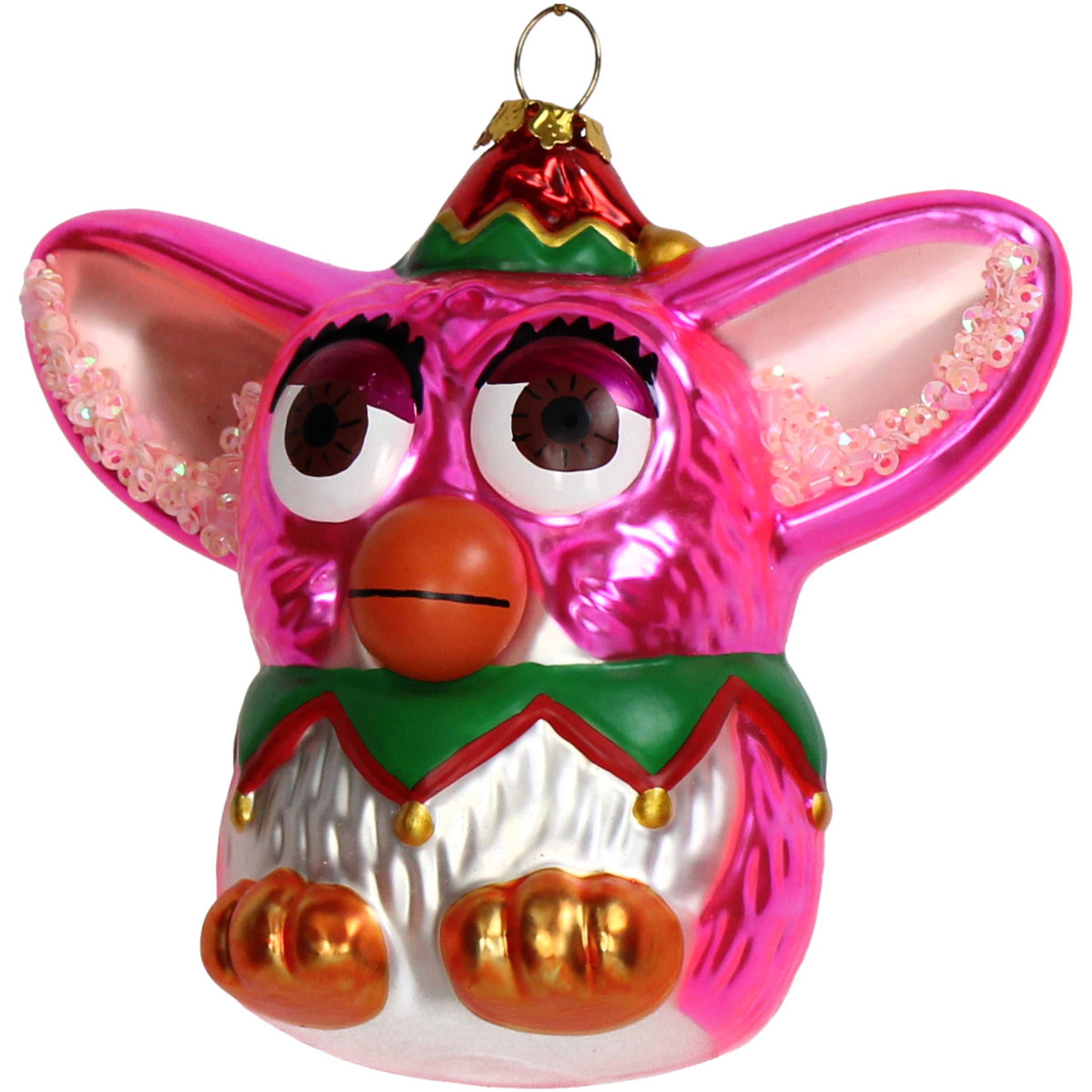 Pink Furby Glass Tree Decoration Quirky