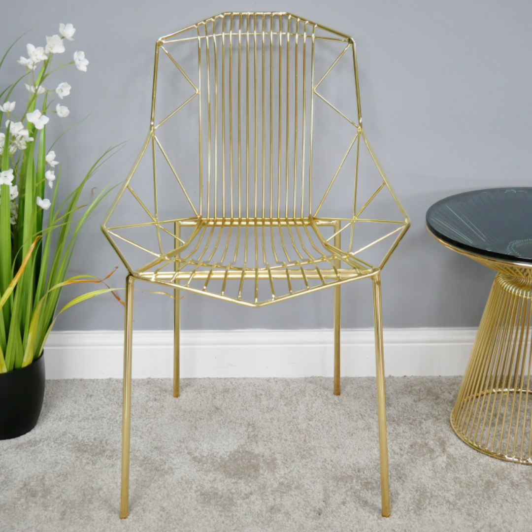 Gold shop iron chair