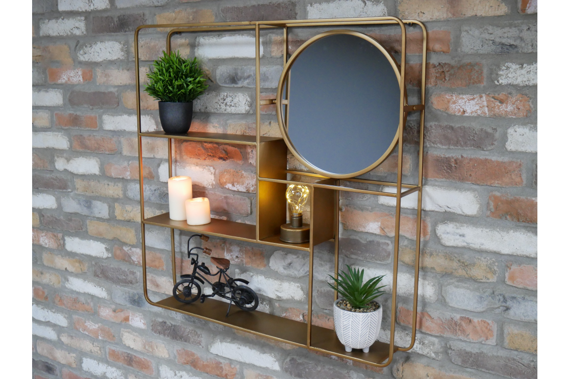 Gold Wall Unit With Mirror &Quirky