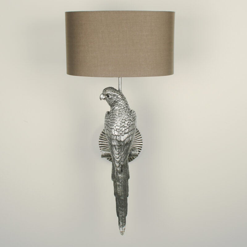 Silver Parrot Wall Light